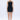 Women’s black fitted mini dress with spaghetti straps and floral cutout detailing at the neckline and hem.