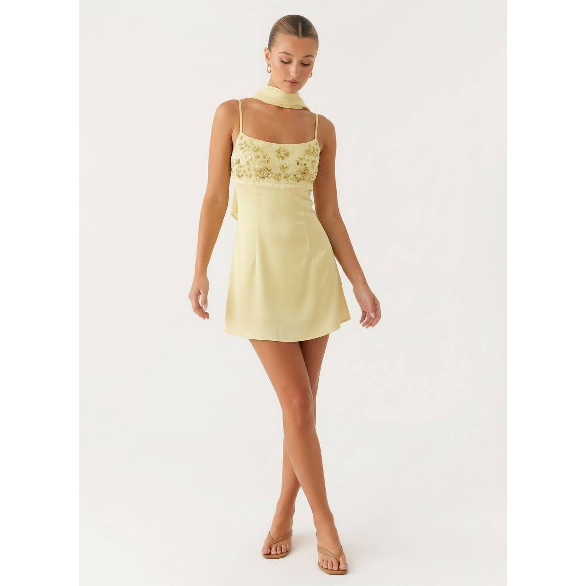 layered beaded slip mini dress Windsor Mira Sequin Bead Strappy Mini Dress