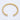 Gold braided bracelet on a light gray background
