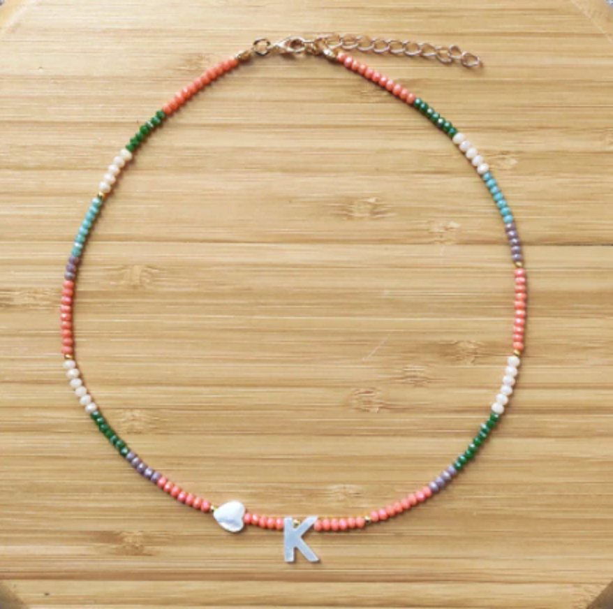 Colorful Shell Initial Necklace - Layer Boutique