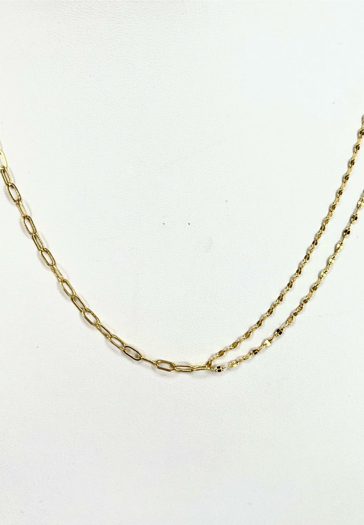 Dainty Two Type Chain Necklace - Layer Boutique