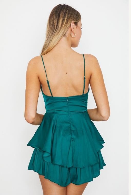 Double Ruched Cami Mini Romper (Online Only) - Layer Boutique