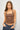 Women's brown plaid halter crop top featuring a square neckline, tailored silhouette, and modern front slit details.