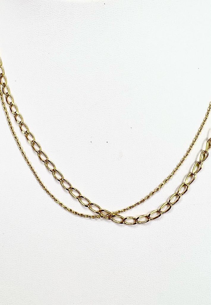 Layered Cable Chain Link Necklace - Layer Boutique