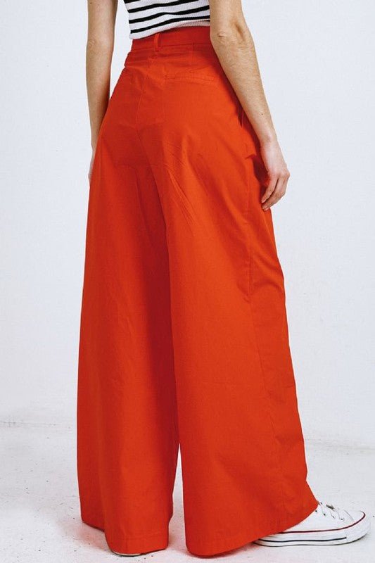 Red Poplin Pants - Layer Boutique