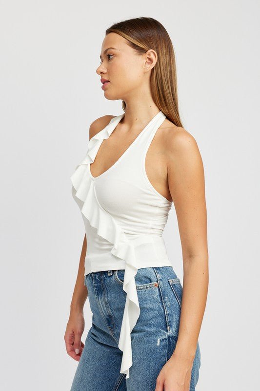 Ruffled Halter Top (Online Only) - Layer Boutique
